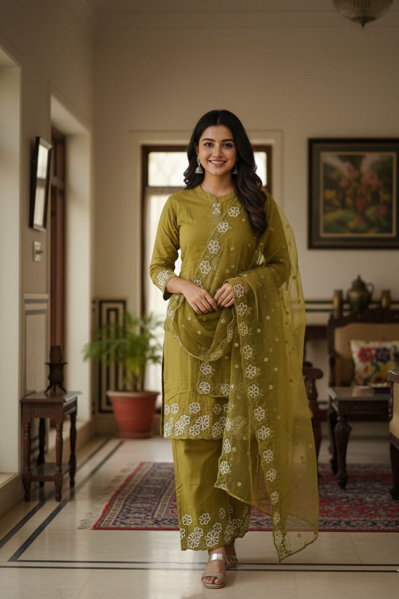 SHORT KURTI WITH DUPPATTA AND TROUSER